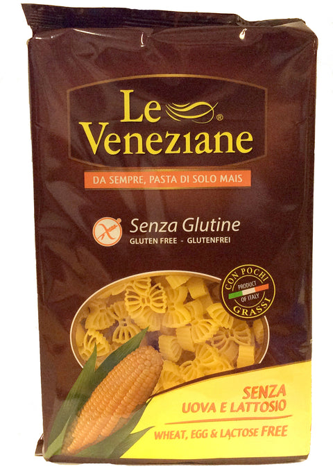 One packet of Le Veneziane Gluten Free Farfalle Bow Tie Pasta. This GF Pasta is specifically formulated for Coeliacs.