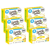 6 boxes of Simply Delish Natural Banana Flavour Instant Pudding. Allergen free and Vegan instant custard.