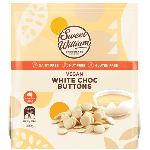 Sweet William White Choc Baking Buttons - 300g