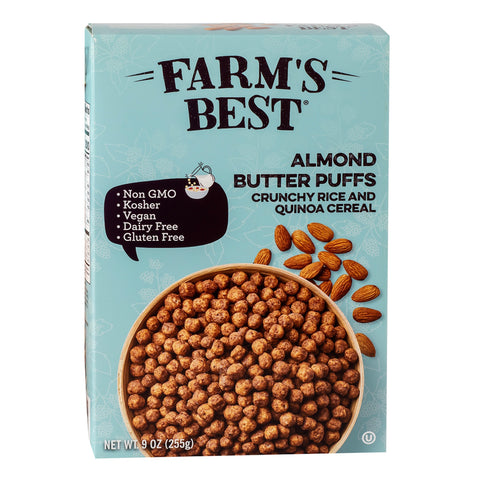 Farm's Best Almond Butter Puffs Crunchy Rice and Quinoa Cereal - 255g