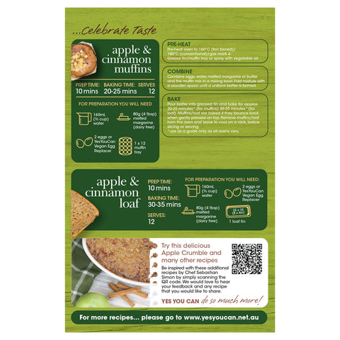 Yes You Can Apple And Cinnamon Muffin Mix - 400g