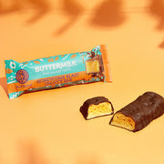 Buttermilk Vegan Honeycomb Blast Choccy Bar in wrapper and out of wrapper.