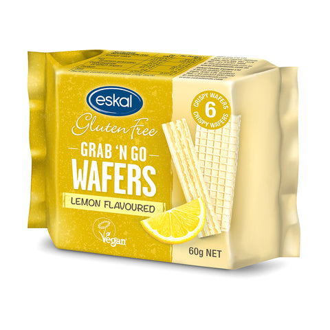 Eskal Gluten Free Grab 'N Go Wafers Lemon Flavoured - 12x 60g