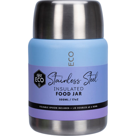 Ever Eco Insulated Stainless Steel Food Jar 500ml in Balance blue and violet.