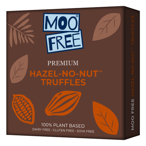 Moo Free Premium Hazel-No-Nut Truffles are dairy free and gluten free, soy free and nut free!