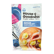 House of Goodness Wonton Wrapper Mix, front of new packaging pouch.