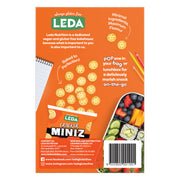 Picture of the back of product carton of Leda Gluten Free Cracker Miniz Chick'n flavoured biscuits.