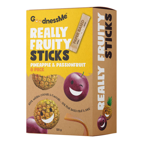 GoodnessMe Really Fruity Sticks Pineapple and Passionfruit - 120g