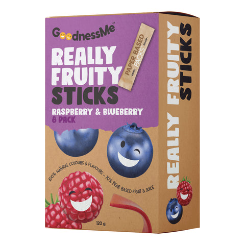 GoodnessMe Really Fruity Sticks Raspberry and Blueberry - 120g