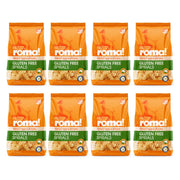 Each carton of Pasta Roma Gluten Free Spirals contains 8 individual 350g bags of gluten free pasta spirals.