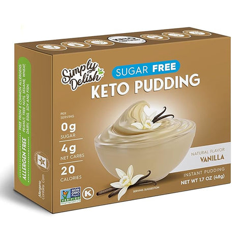 Simply Delish Sugar Free Vanilla Keto Pudding.