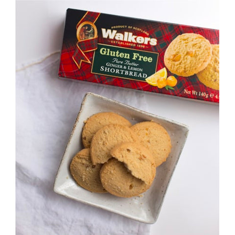 Walkers Gluten Free Ginger and Lemon Shortbread - 140g