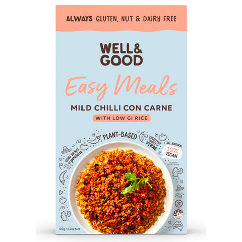 Well & Good Easy Meals Mild Chilli Con Carne With Low GI Rice - 120g
