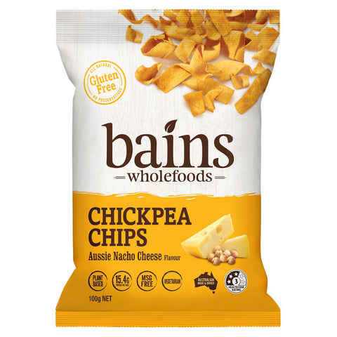 Bains Wholefoods Chickpea Chips Aussie Nacho Cheese - 100g