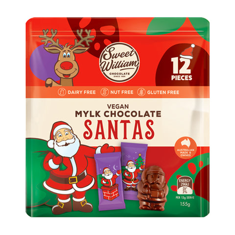 Sweet William Chocolate Christmas Santas - 155g (12pc multipack)