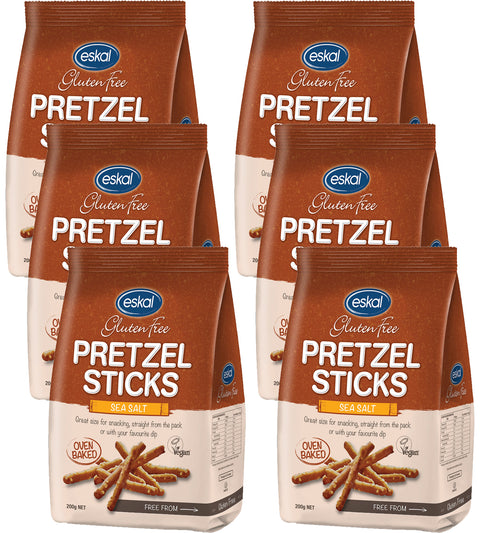 Eskal Gluten Free Pretzel Sticks Sea Salt - 6x 200g