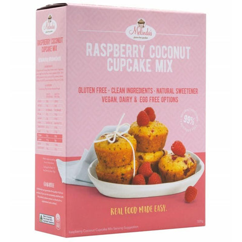 Melinda's Raspberry Coconut Cupcake Mix - 320g - GF Pantry