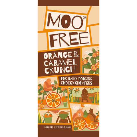 Moo Free Orange & Caramel Crunch Chocolate Bar - 80g