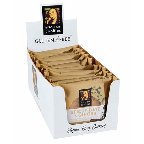 Byron Bay Cookies Gluten Free Sticky Date & Ginger Cookie - Box 12x 60g