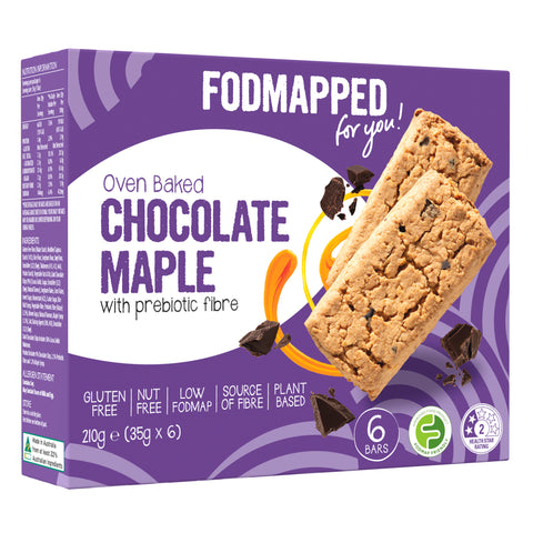 FODMAPPED For You! Oven Baked Chocolate Maple gluten free snack bars.