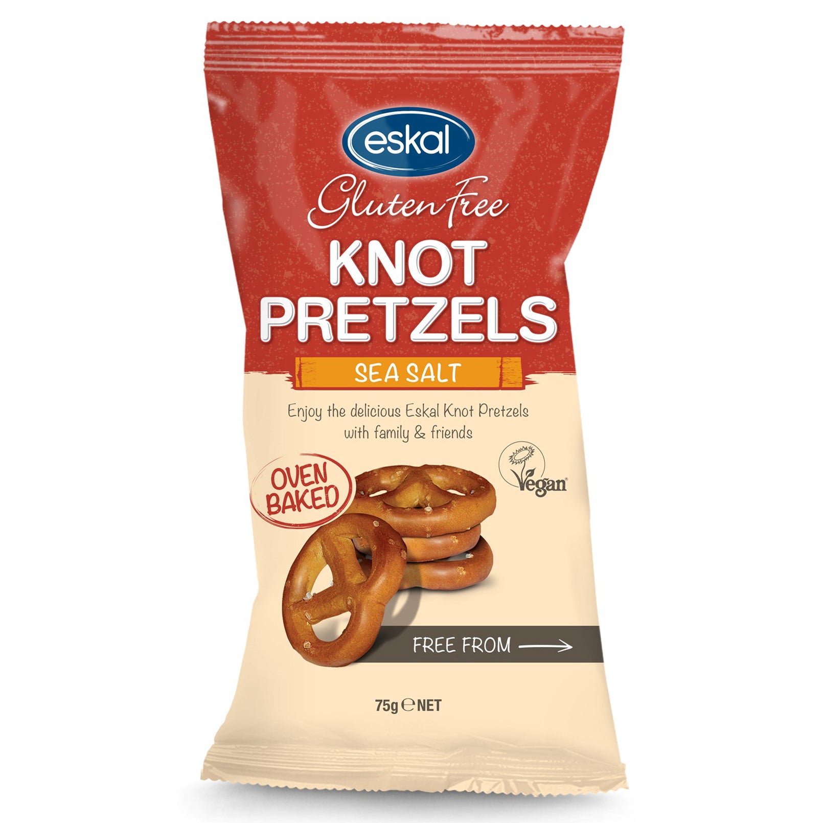 Snacks　Free　Pantry　Eskal　Pretzels　with　Salt　Sea　Gluten　–　GF　Knot　Vegan