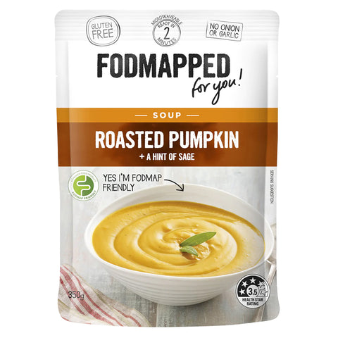 FODMAPPED For You! Gluten Free Roasted Pumpkin and a hint of Sage Soup.