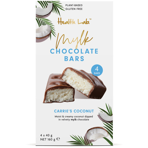 Health Lab Carrie's Coconut Mylk Chocolate Bars - 4x 40g