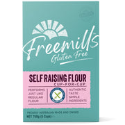 Freemills Gluten Free Self Raising Flour front of box.