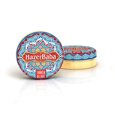 Hazerbaba Turkish Delight Round Tin - 125g
