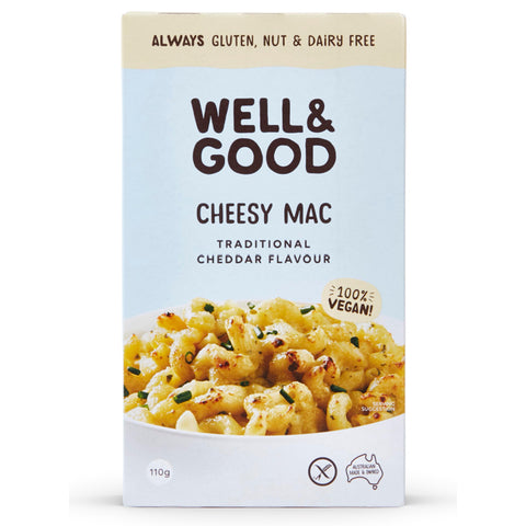 Well & Good Gluten Free Cheesy Mac Traditional Cheddar Flavour Macaroni and Cheese.