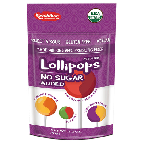 Koochikoo Organic No Sugar Lollipops - 62g