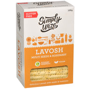 Image of old packaging for Simply Wize Gluten Free Lavosh Multi Seeds & Rosemary.
