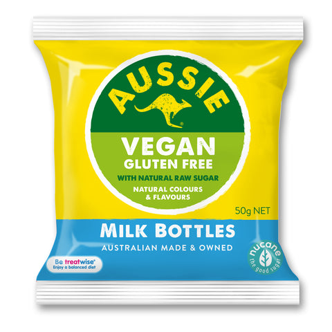 Allsep's Aussie Vegan and Gluten Free Milk Bottles lollies.