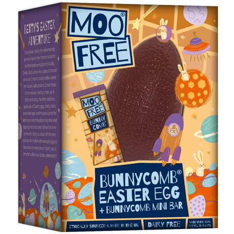 Moo Free Bunnycomb Easter Egg & Choccy Chum Bar - 100g