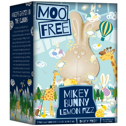 Moo Free White Chocolate Mikey Bunny with Lemon Fizz - 80g