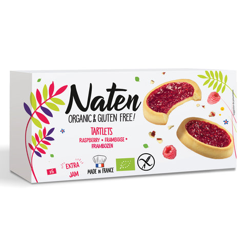 Naten Organic and gluten free raspberry tartlets.