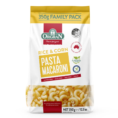 Orgran Rice & Corn Pasta Macaroni - 350g