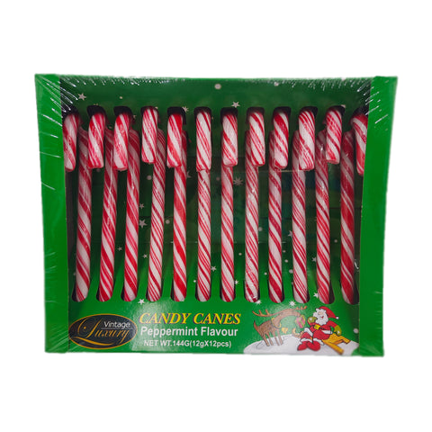 Vintage Luxury Peppermint Flavour Candy Canes - 144g (12pcs)