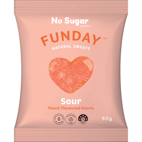 Funday Sour Peach Hearts - 50g