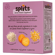 Spliits Gluten Free Sweet Potato Crispbread, picture of back and left side of box.