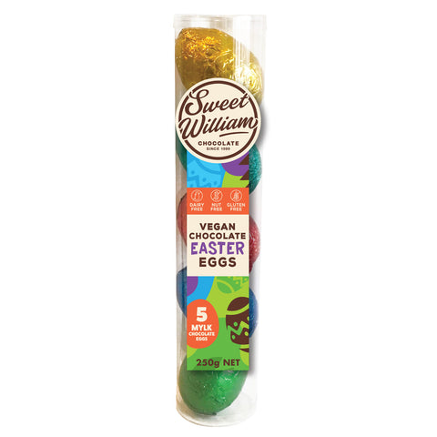 Sweet William Vegan Chocolate Easter Eggs Tube - 250g