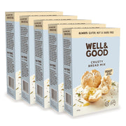 One carton contains 5 individual boxes of Well & Good Crusty Bread Mix.