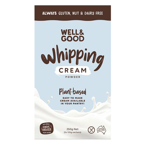 Well & Good Plant Based Whipping Cream Powder.