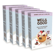 5 boxes of Well & Good gluten free Multipurpose Muffin Mix.