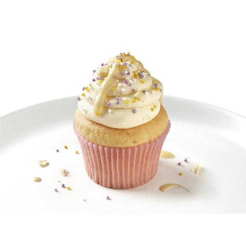 Well & Good Vanilla Cupcake Mix with Icing & Sprinkles, serving suggestion.