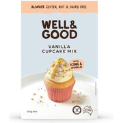 Well & Good Vanilla Cupcake Mix with Icing & Sprinkles.